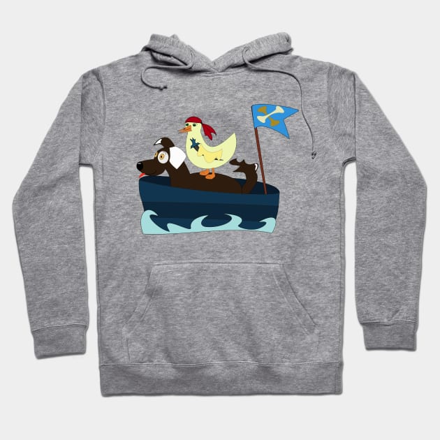 Dog sailor and duck pirate Hoodie by sensgraf